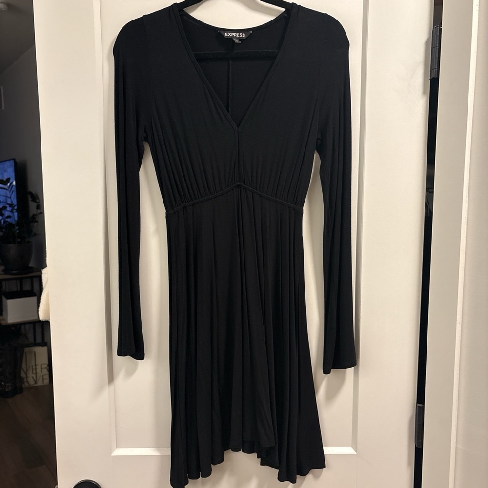 Express Elegant Black Long Sleeve Dress